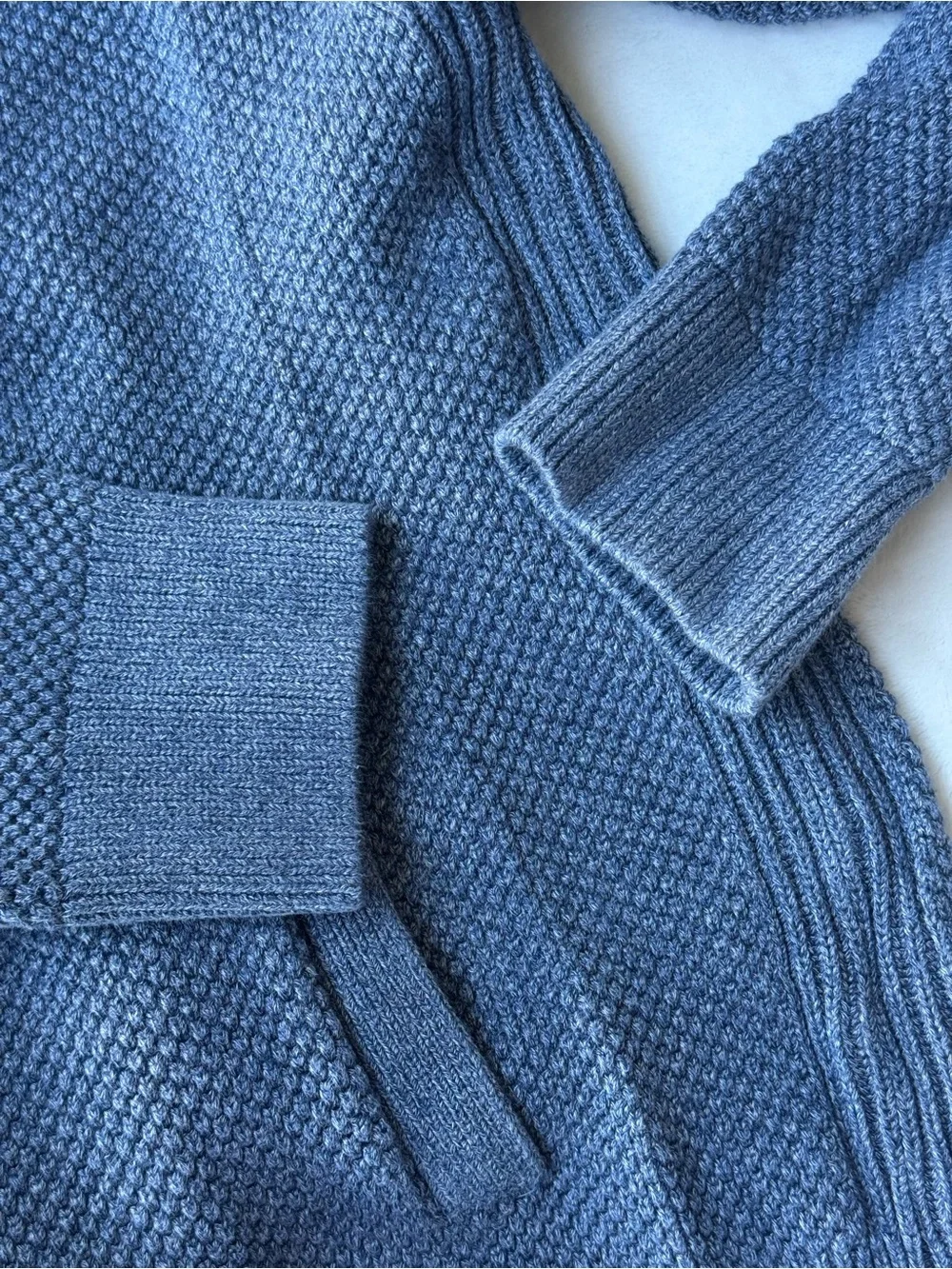 Banana Republic Slate Blue Textured Zip Cardigan